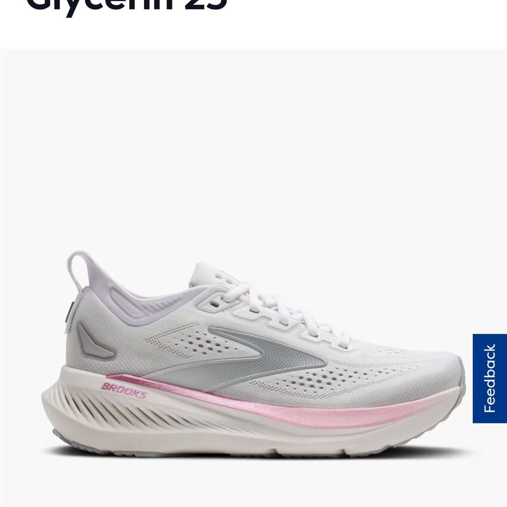 ‼️NEW RELEASE BROOKS GLYCERIN 23 Women's White and Pink Athletic Shoes - Picture 2 of 6